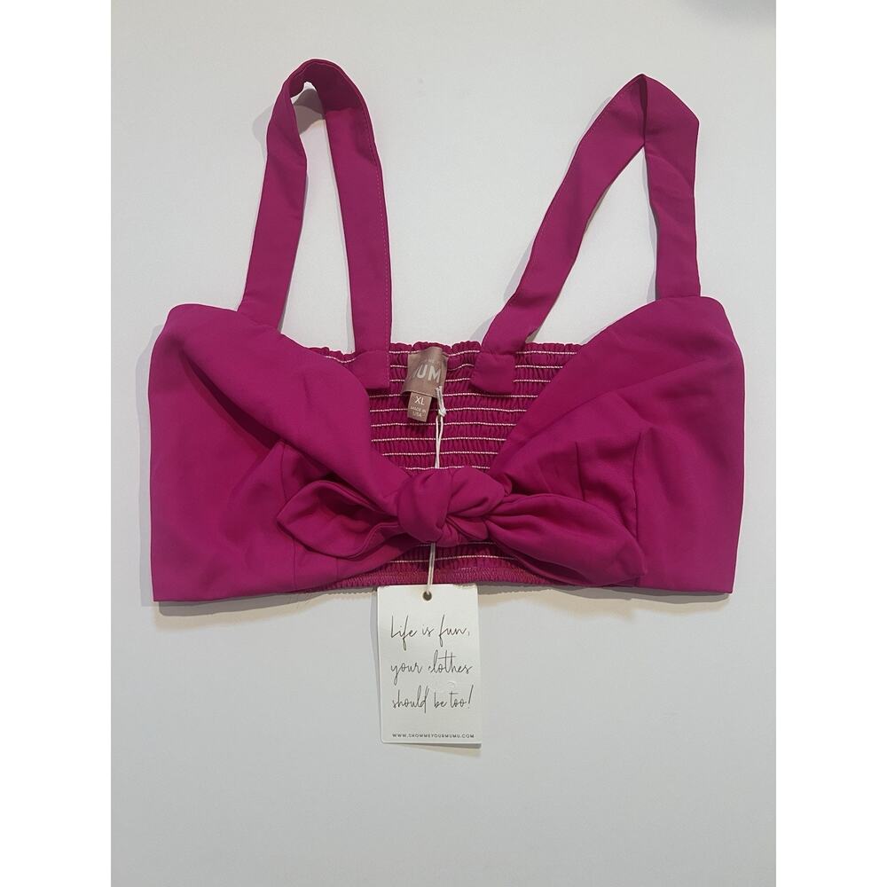 Show Me Your Mumu Kaden Tie-Front Crop Top Pink NWT Sz XL, Beach Party Sexy